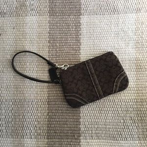 Coach brown wristlet